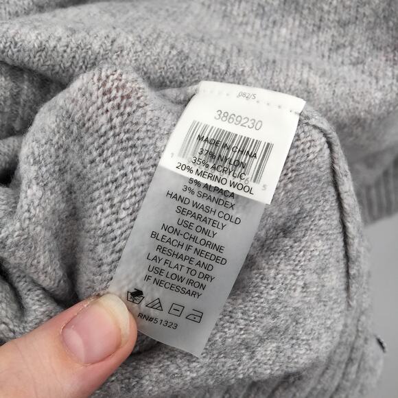 Court & Rowe Stripe Trim Button Front Cardigan Long Sleeve V-Neck Gray SZ Small - Picture 8 of 8